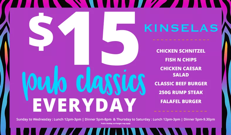 $15 Pub Classics EVERYDAY